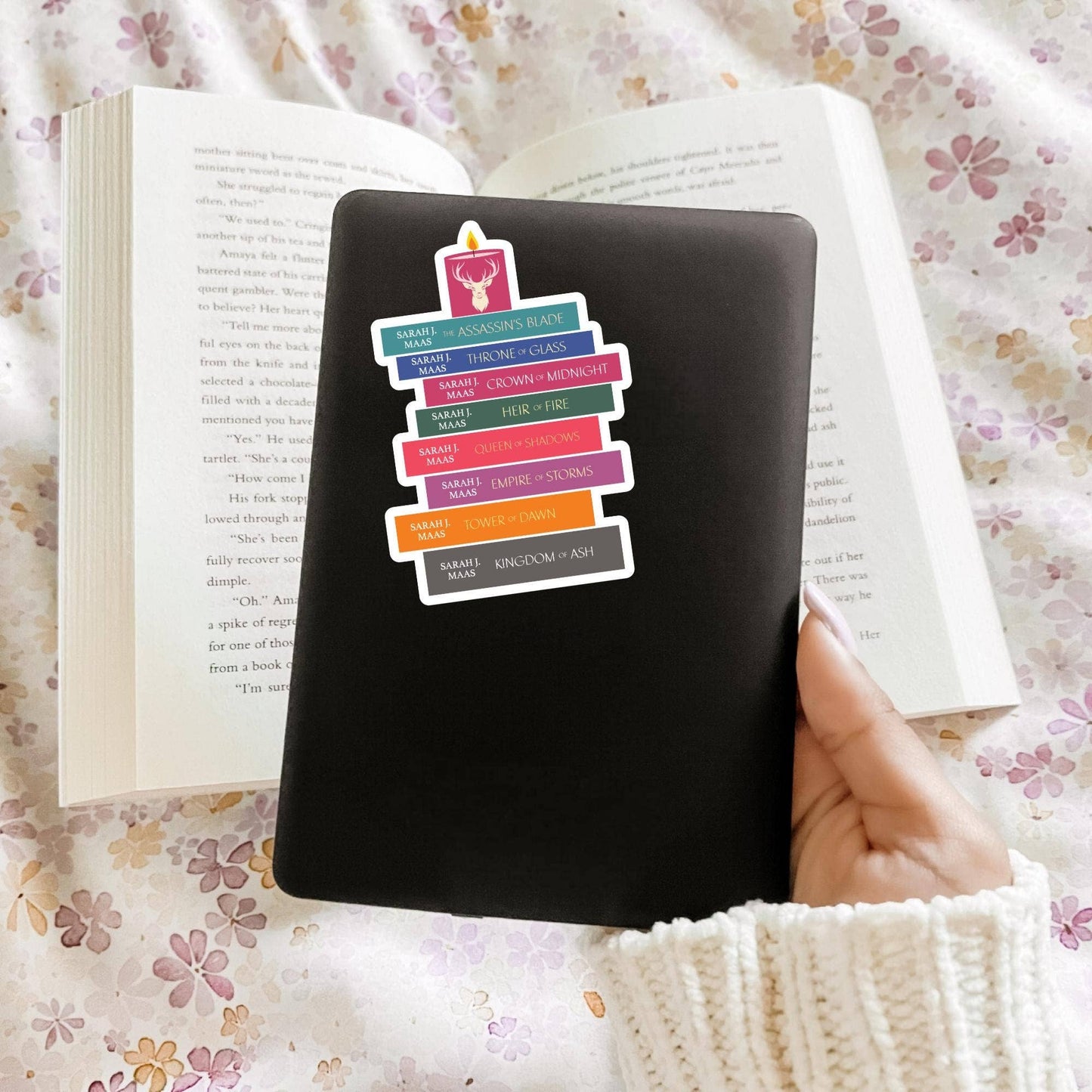 Throne of Glass Book Stack Sticker
