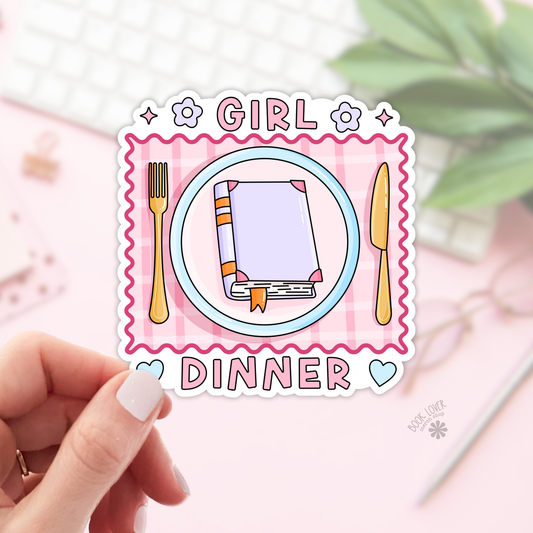 Girl Dinner Stickers / Bookish Stickers / Book Lover Gift