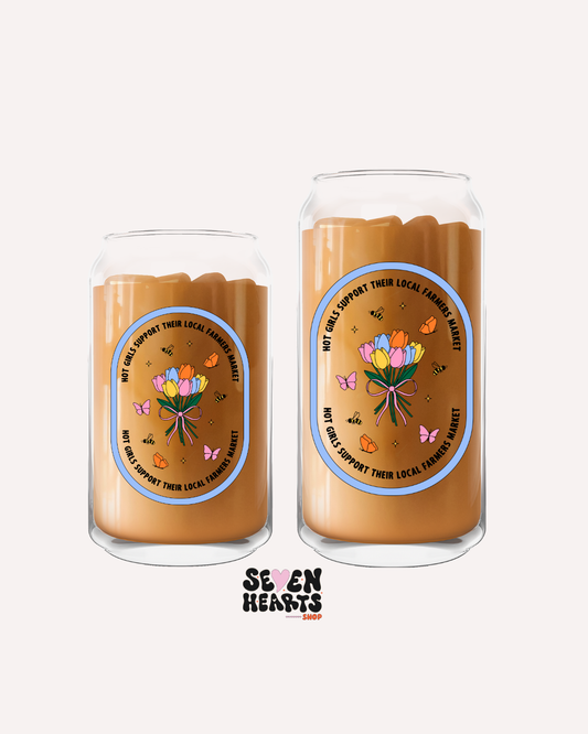 Hot girls support their local farmers Glass Cup