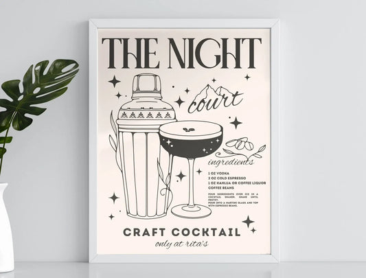 ACOTAR Night Court Cocktail Giclee Print - Bookish Wall Art