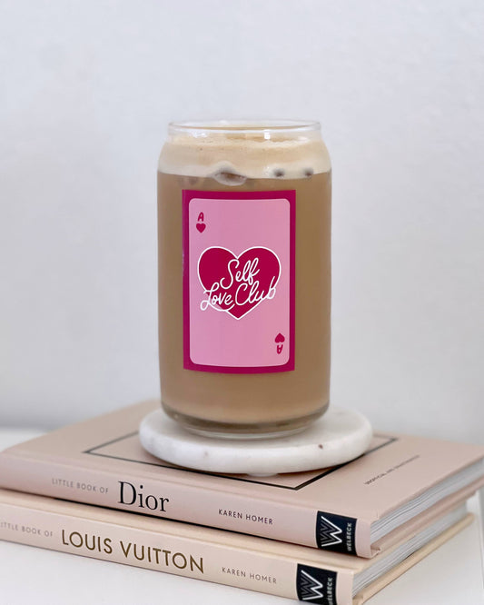 Self Love Club | Modern Coffee Glass-  Valentines