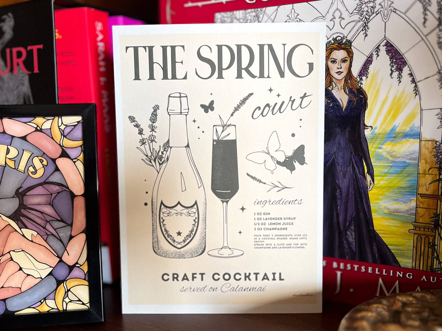 ACOTAR Spring Court French 75 Bookish Art Print Gift 5x7”