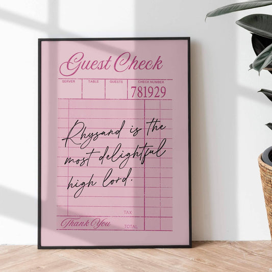 ACOTAR Art Print - Rhysand Quote Wall Art