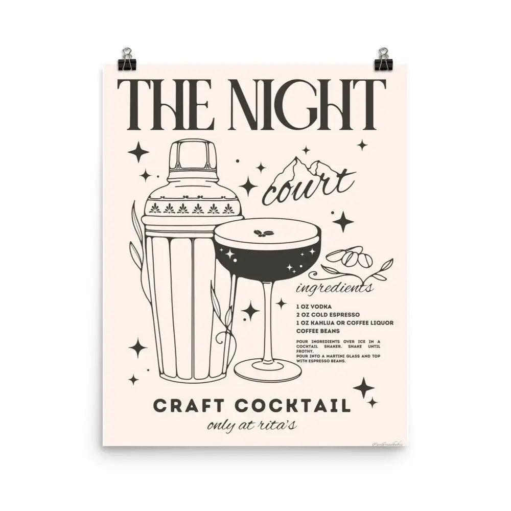 ACOTAR Night Court Cocktail Giclee Print - Bookish Wall Art