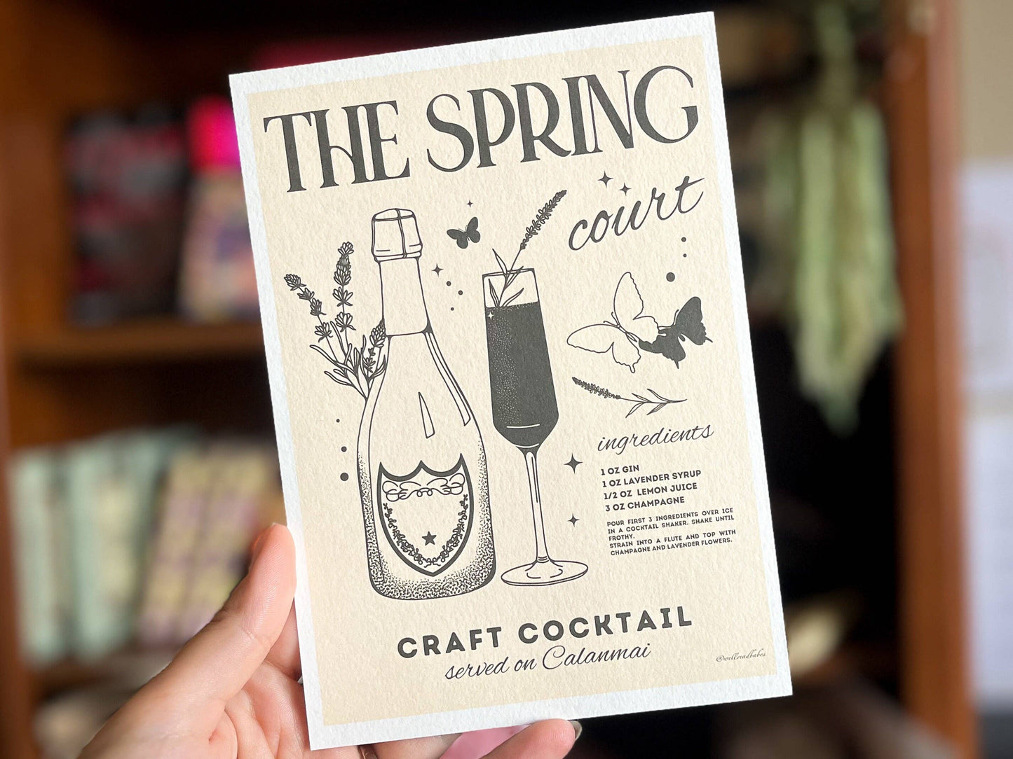  ACOTAR Spring Court French 75 Bookish Art Print Gift 5x7”