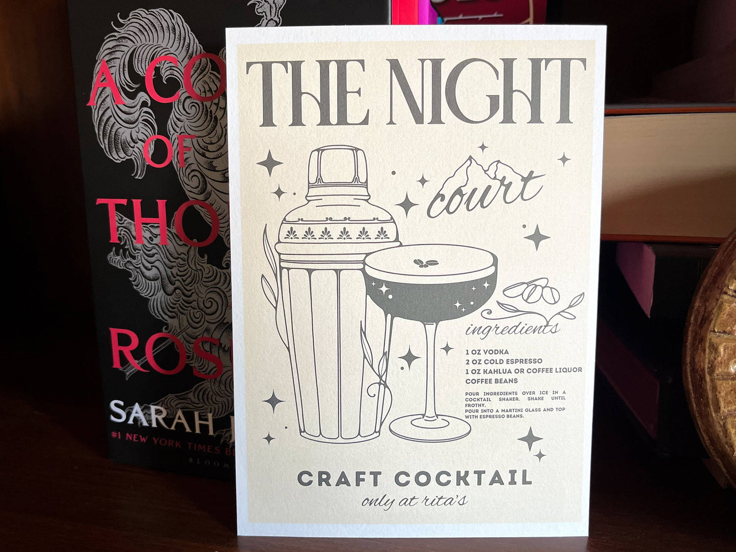  ACOTAR Night Court Espresso Martini 5x7” Bookish Art Print