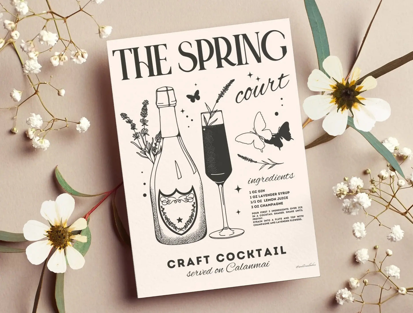 ACOTAR Spring Court Cocktail Giclee Print - Bookish Wall Art
