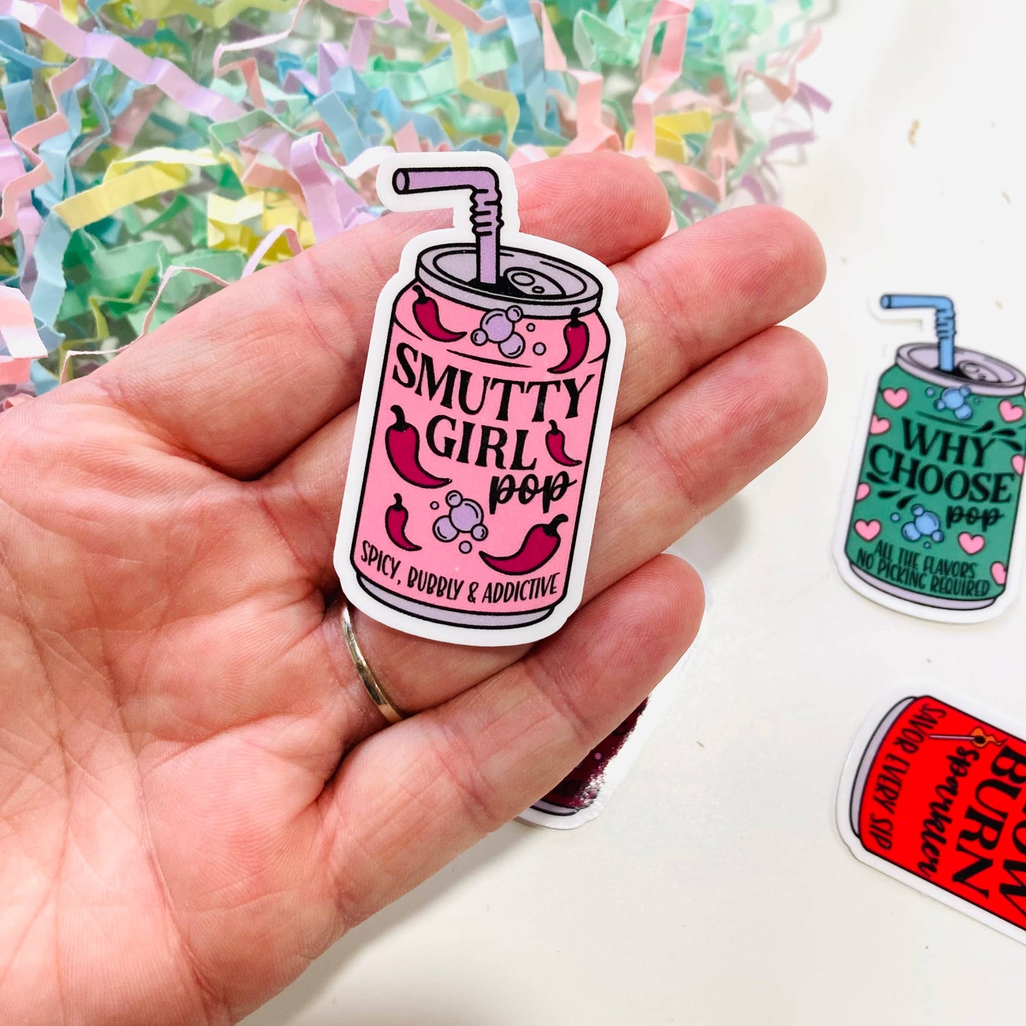 Smutty Girl Soda Pop Can Die Cut sticker