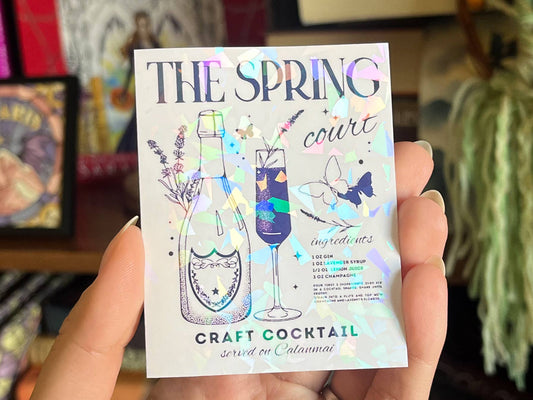 ACOTAR Spring Court French 75 Holo Kindle Sticker Magnet 3"