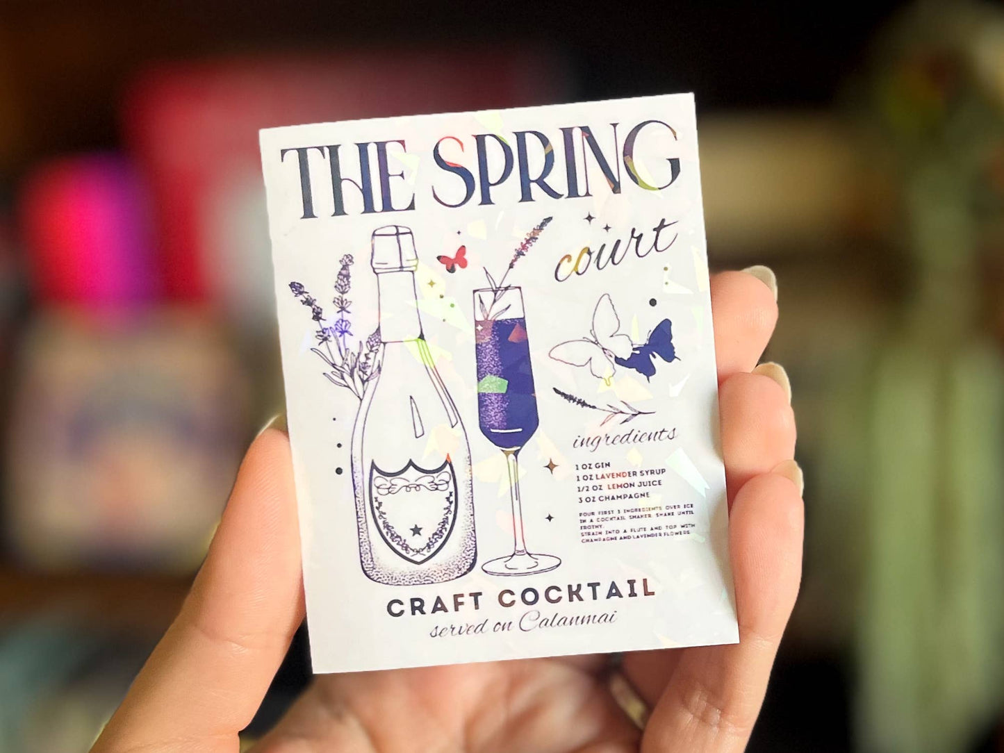 ACOTAR Spring Court French 75 Holo Kindle Sticker Magnet 3"