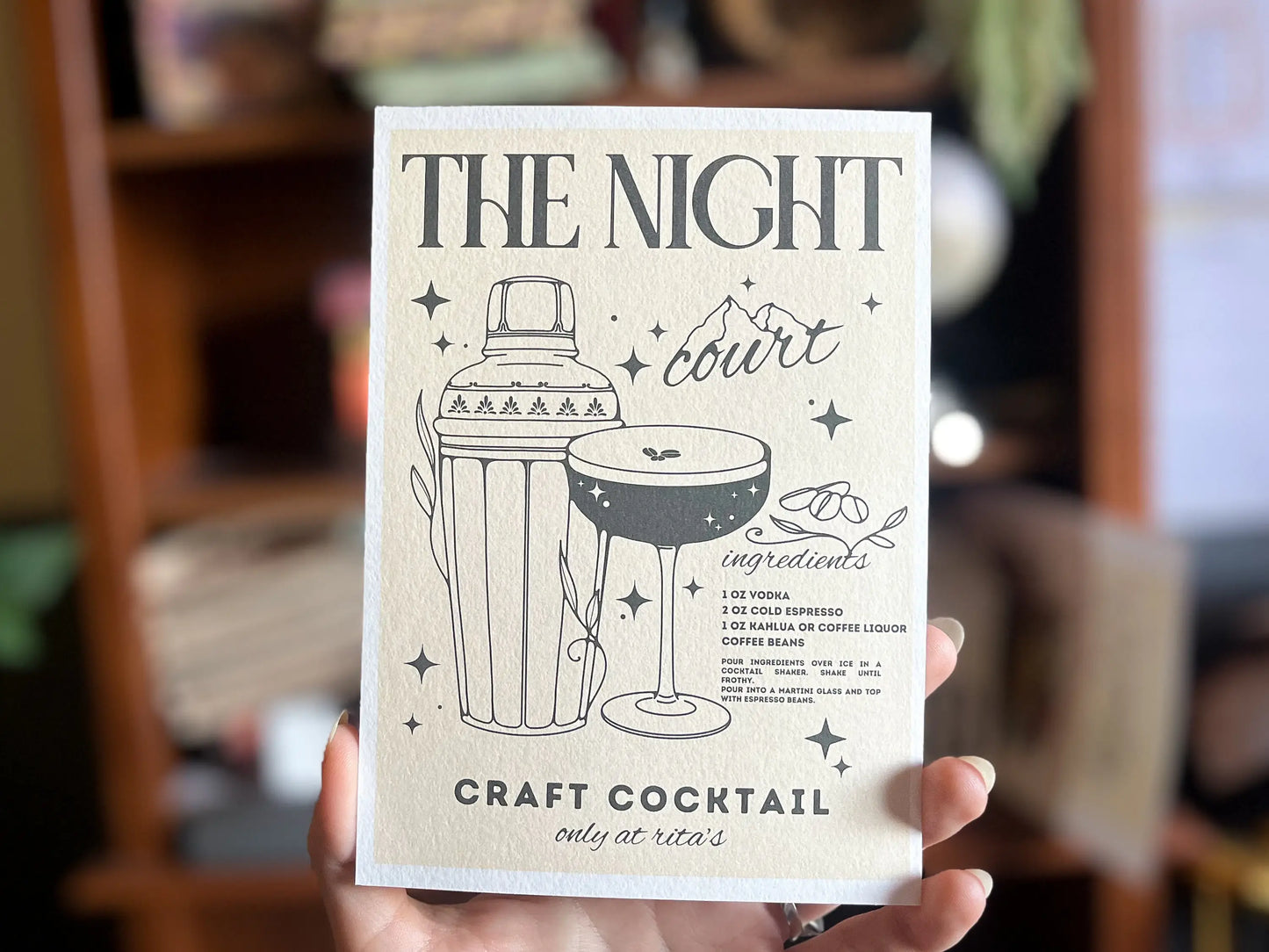  ACOTAR Night Court Espresso Martini 5x7” Bookish Art Print