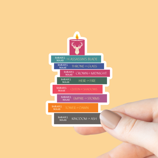 Throne of Glass Book Stack Sticker