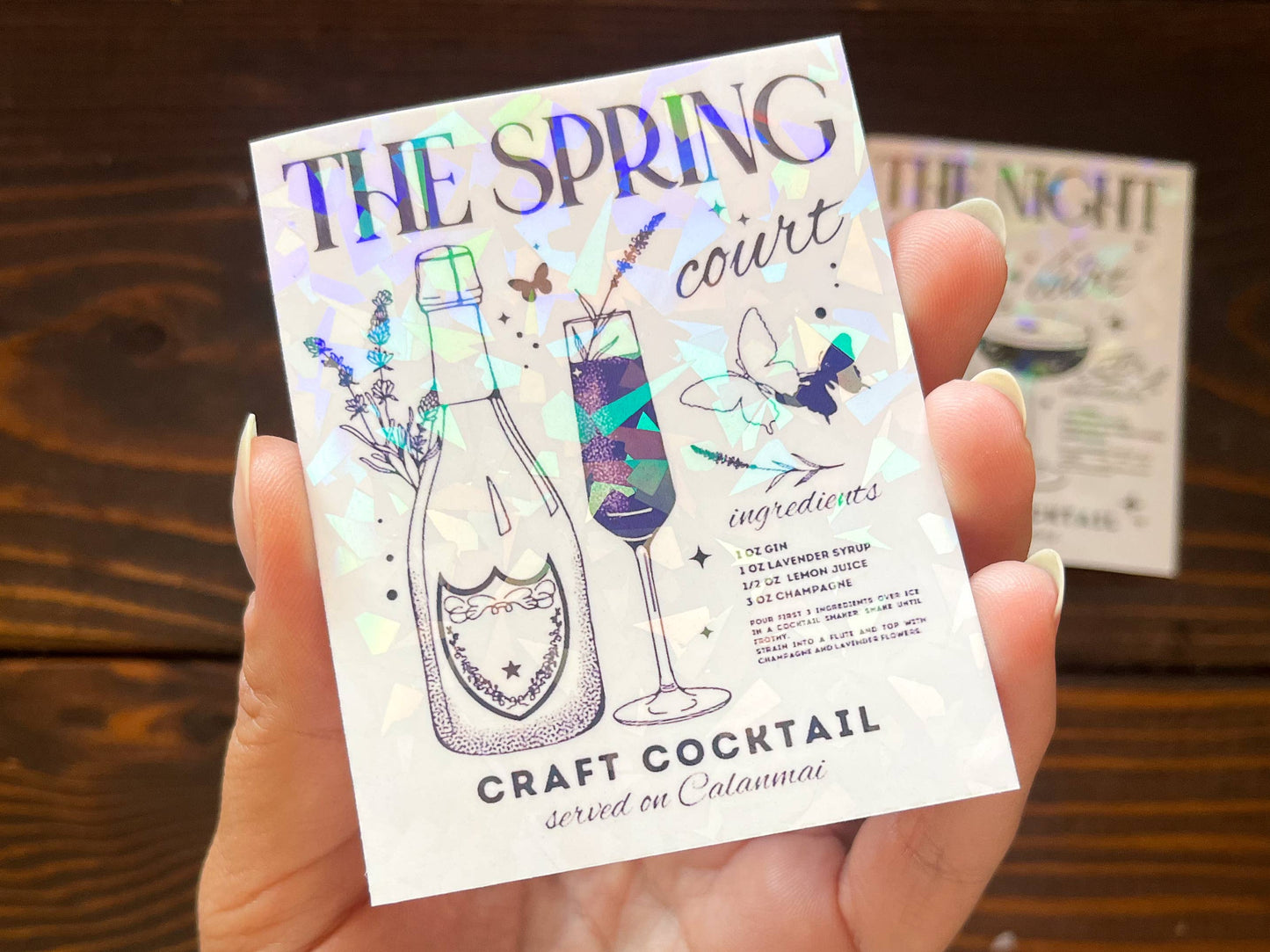 ACOTAR Spring Court French 75 Holo Kindle Sticker Magnet 3"