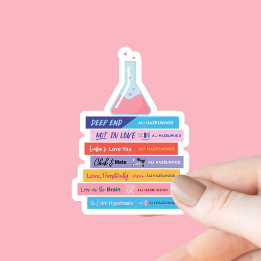 Ali Hazelwood Book Stack Sticker