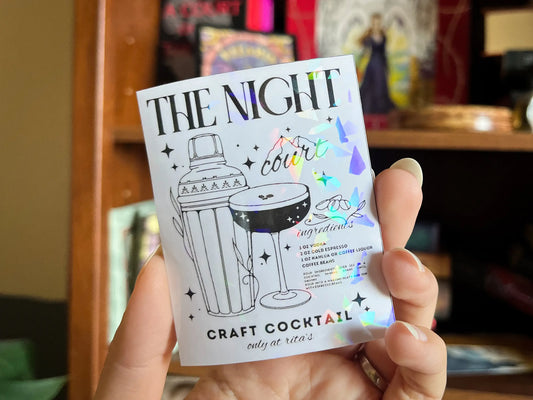 ACOTAR Night Court Espresso Martini - 3" Holo Kindle Sticker