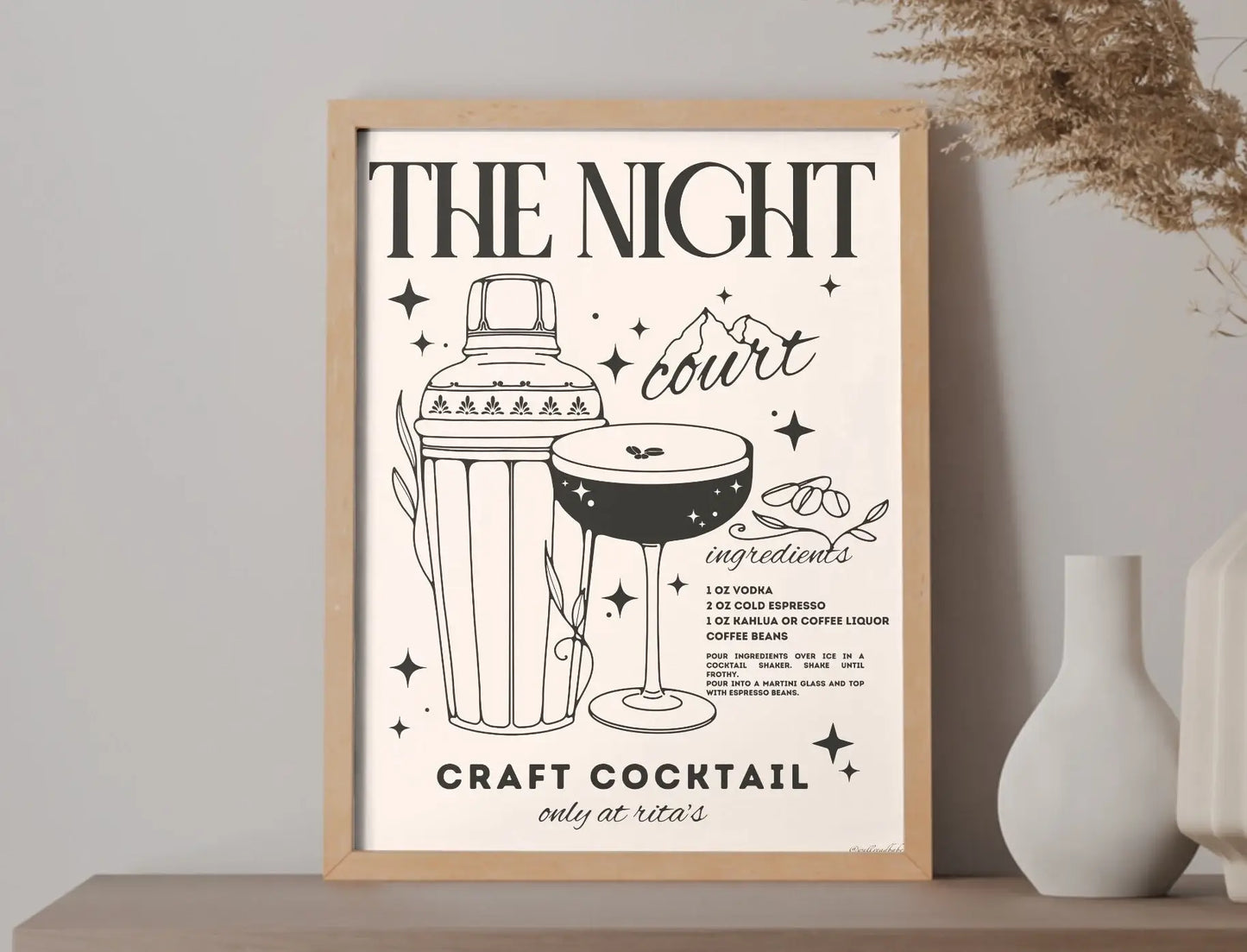 ACOTAR Night Court Cocktail Giclee Print - Bookish Wall Art