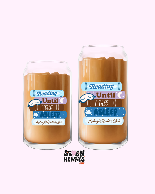 Reading until fall asleep  glass cup